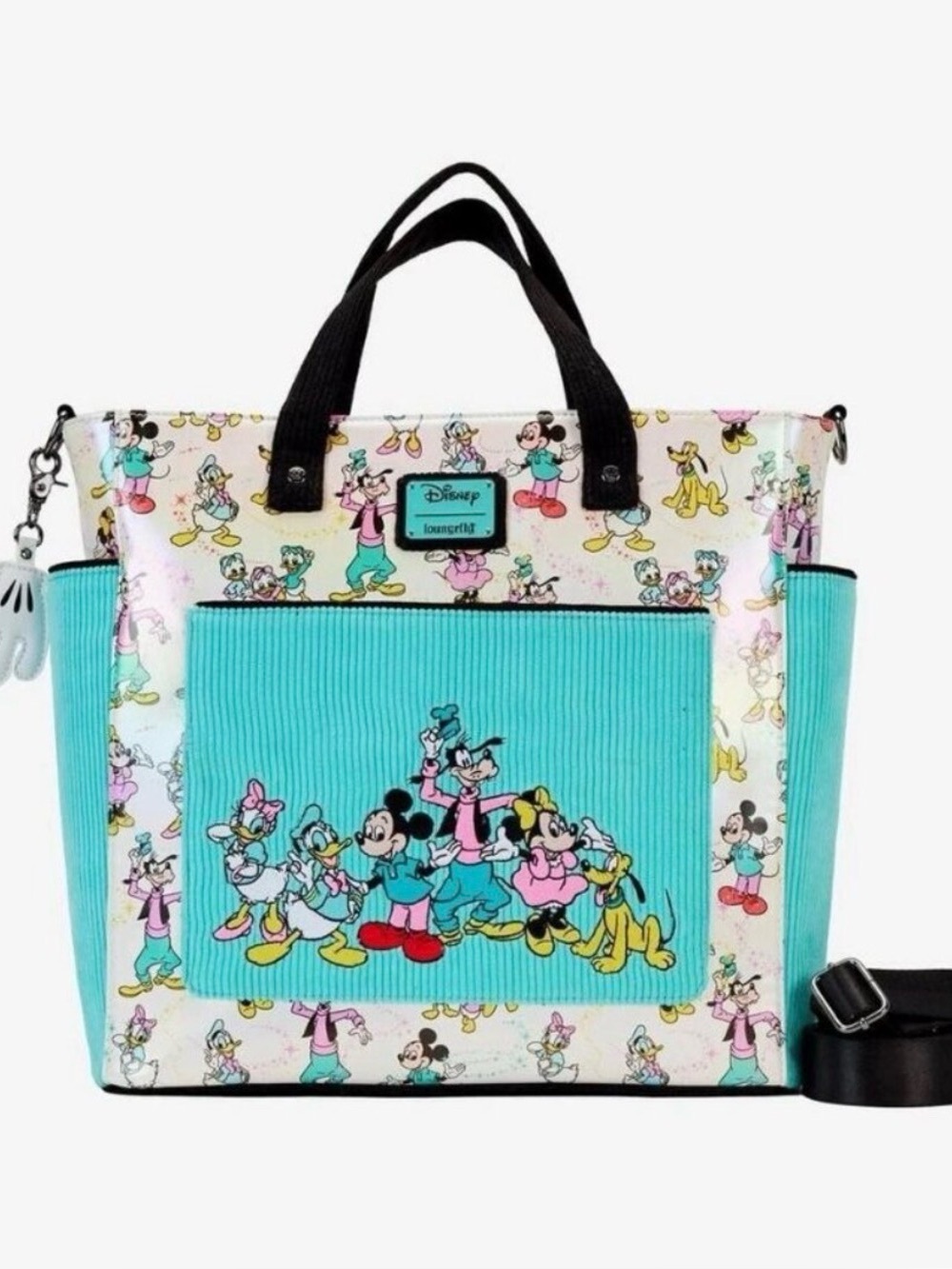 Loungefly Disney 100 Mickey & Friends Convertible Tote Bag All Over Print New